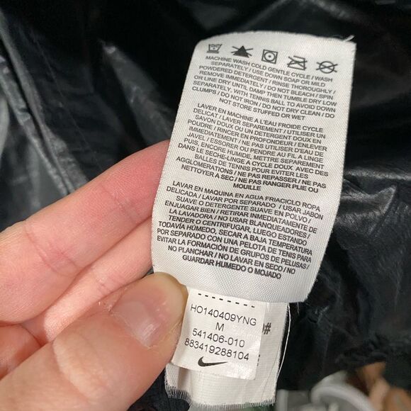 Nike Cascade Hooded Tech Down Puffer Black Quilted Coat Women's Medium - Picture 10 of 12